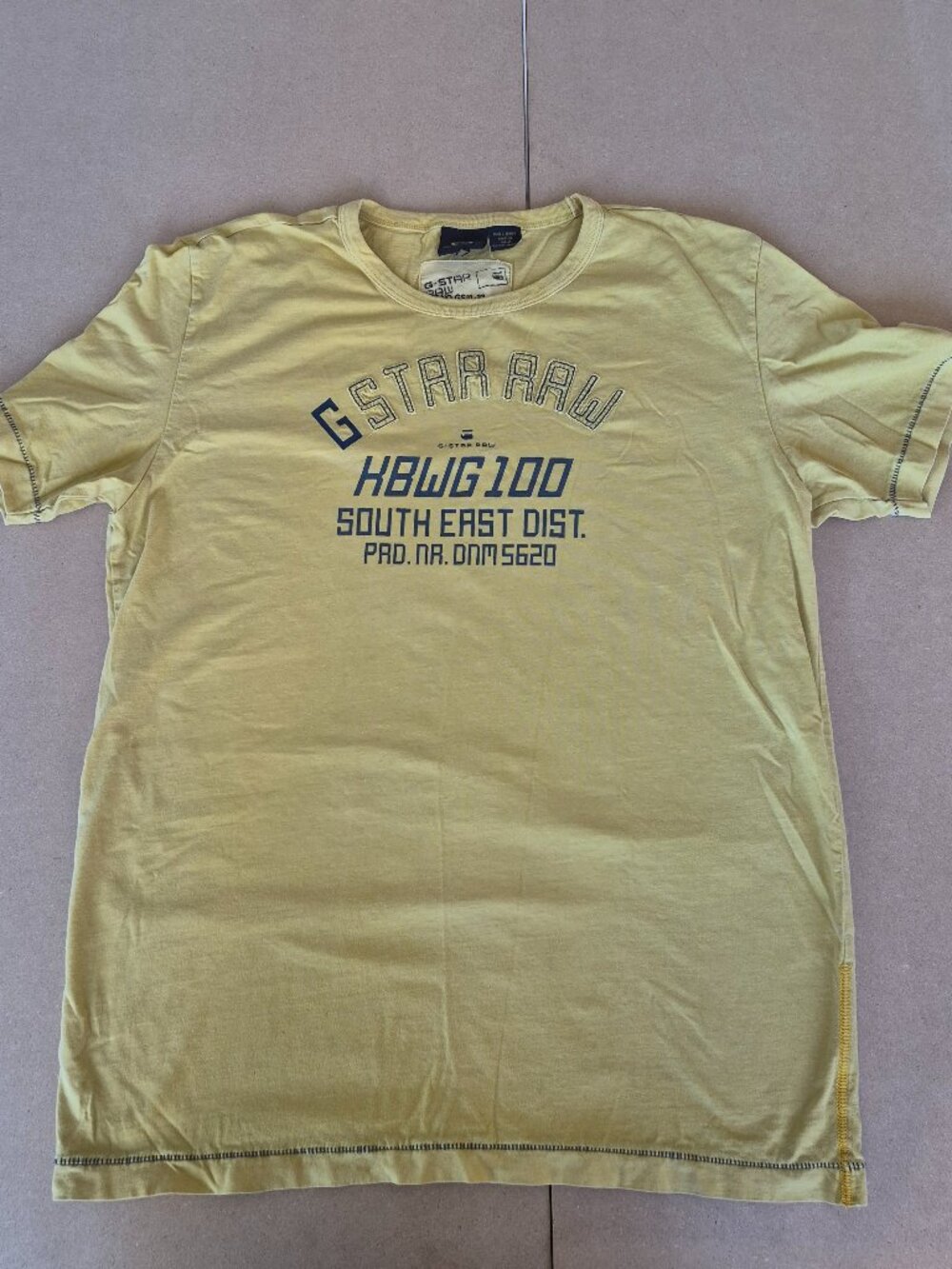 G-Star Raw Men’s XXL Yellow Graphic T Shirt GS01-33 Embroidered Logo Cotton